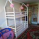 Детская двухъярусная кровать домик N2. Кровати. Столярная мастерская    Три Медведя. Интернет-магазин Ярмарка Мастеров.  Фото №2