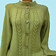 Cardigan olive color, Cardigans, Ishim,  Фото №1