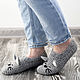 Носки серые кошечки. Носки. Woolcraft. Ярмарка Мастеров.  Фото №4