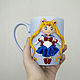 Sailor Moon. Decor on a mug of polymer clay, Mugs and cups, Krasnodar,  Фото №1