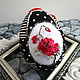 Order Souvenir egg kimekomi Scarlet poppies (interior on a stand) embroidery. Yuliya LABORERA souvenir present (yuliya-laborera-podarki). Livemaster. . Eggs Фото №3