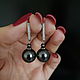 'Black pearl ' earrings with Swarovski pearls. Earrings. Mazarine_Blue_Jewelry. Online shopping on My Livemaster.  Фото №2