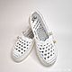 Knitted fishnet slip-ons, white cotton. Sleepers. florina34. My Livemaster. Фото №6