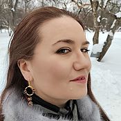 Украшения handmade. Livemaster - original item Russian Garnet Earrings, Red ring earrings, Slavic earrings. Handmade.