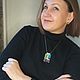  "Художница, патефон и кот" с перегородчатой эмалью. Кулон. Mariko Minankari. Дизайн из Грузии. Ярмарка Мастеров.  Фото №5