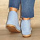 Knitted boots with lacing, blue cotton. Boots. florina34. My Livemaster. Фото №4