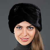 Шапки: Меховая шапка Барбара из скандинавской лисы(черно-рыжая)
