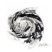 Silk scarf hand painted "Contrast"
