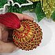 Новогодний елочный шар из бисера и бусин ручной работы с кисточкой. Елочные игрушки. Biserfler. Ярмарка Мастеров.  Фото №5