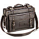 Leather briefcase-trunk 'Universal' (dark brown). Brief case. Russian leather Guild. My Livemaster. Фото №6