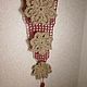 Hanging decorative panel in boho style made of jute and silk with a brush, Panel macramé, Voronezh,  Фото №1