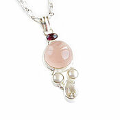 Украшения handmade. Livemaster - original item Rose quartz pendant, Silver quartz pendant on a chain. Handmade.