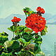 Oil painting on canvas. Mountain geranium, Pictures, Moscow,  Фото №1
