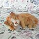 Заказать  спящая кошка. игрушка из шерсти. Игрушки- Теплушки (felting). Ярмарка Мастеров. . Войлочная игрушка Фото №3