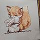 The picture is embroidered with a cross Hugging bunnies and chanterelles. Pictures. sweet-home11. Online shopping on My Livemaster.  Фото №2