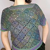 Одежда handmade. Livemaster - original item Women`s short sleeve sweater vest hand knitted, crochet wool vest. Handmade.