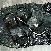 Обувь ручной работы handmade. Livemaster - original item Men`s Slippers, made of genuine crocodile leather, with Velcro!. Handmade.