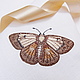 Napkin with embroidery `Night moth` `Sulkin house` embroidery workshop

