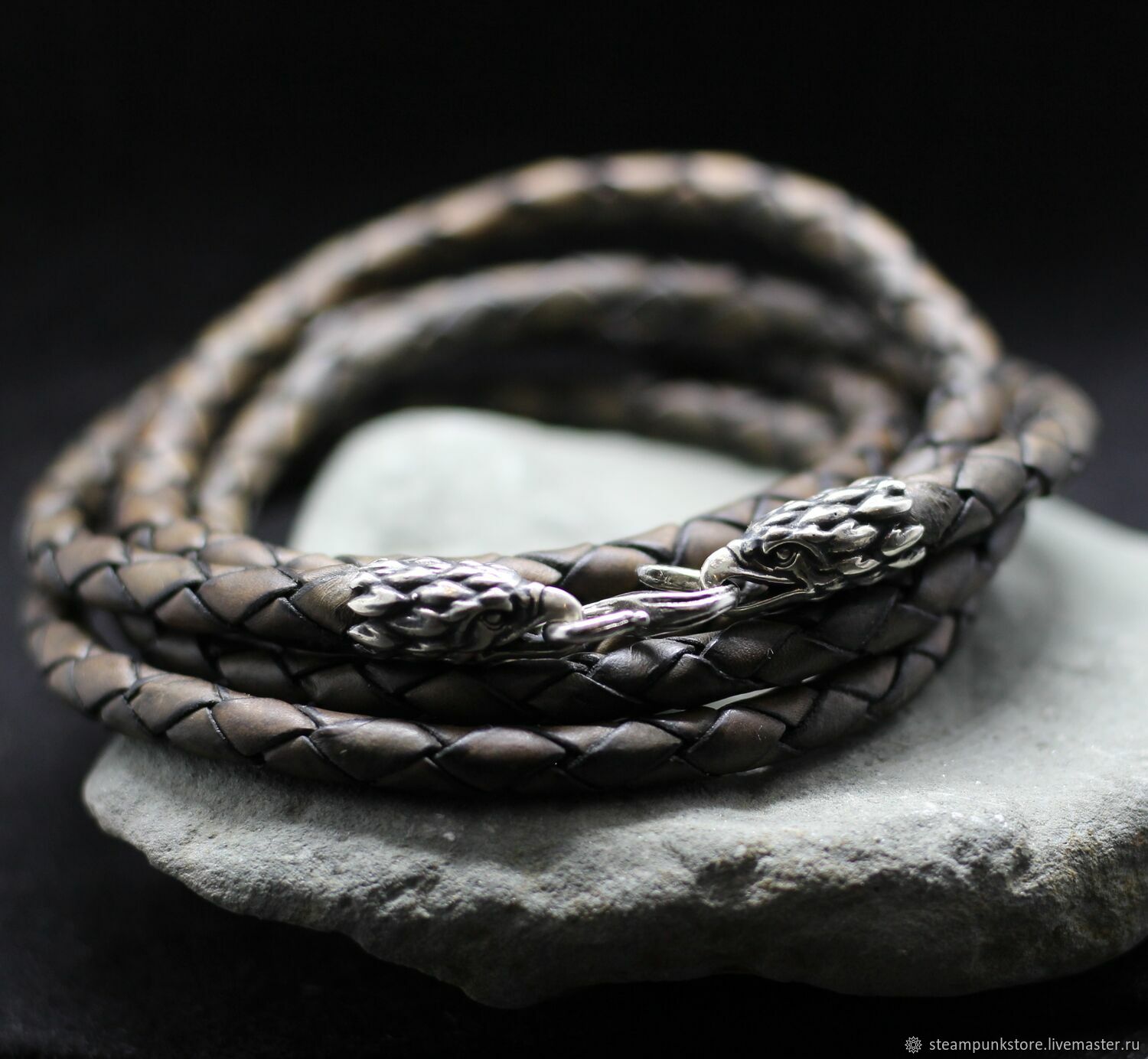 Браслет кожаный Злой орел. Браслет с головой орла. Атакующий орел в ...