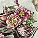 Картина вышивка крестом Кофемолка с пионами. Картины. Embroidery by Alena. Интернет-магазин Ярмарка Мастеров.  Фото №2