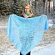 Shawls: Openwork down shawl-shawl ' Blue snowflakes', Shawls1, Urjupinsk,  Фото №1
