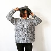 Одежда handmade. Livemaster - original item Sweater, jumper  " Gray texture"  from Italian Merino wool. Handmade.