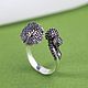 Кольцо Мухоморы, серебро 925 с чернением. Кольца. Organic Jewelry. Серебро и золото. Интернет-магазин Ярмарка Мастеров.  Фото №2