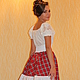 Boho skirt Amazon red-white checkered, Skirts, Tashkent,  Фото №1