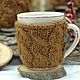 Mug in a sweater Coffee with cinnamon. Mugs and cups. Studio Villa-Oliva. My Livemaster. Фото №6