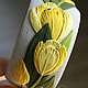 Floral bracelet 'Yellow tulips' from polymer clay, Bead bracelet, St. Petersburg,  Фото №1