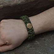 Украшения handmade. Livemaster - original item Paracord bracelet with a bead (