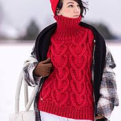 Одежда handmade. Livemaster - original item Jerseys: Women`s large-knit oversize sweater for March 8 to order. Handmade.