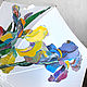 Зонт с ручной росписью Ирисы, расписной зонт, зонт с рисунком цветы, Зонты, Санкт-Петербург,  Фото №1