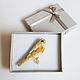 The brooch is embroidery a Yellow Canary Bird. Brooches. GreenBird (GreenBird-Anna). Online shopping on My Livemaster.  Фото №2