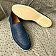 Loafers made of genuine ostrich leather, in blue. Loafers. SHOES&BAGS. My Livemaster. Фото №4
