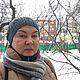 Серая вязаная шапка с косами и чёрным меховым помпоном. Шапки. LikeKnit. Ярмарка Мастеров.  Фото №5
