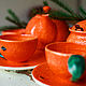 Tangerine tea set. ceramic handmade. Tea & Coffee Sets. JaneCeramics. My Livemaster. Фото №6