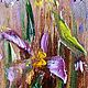 Mini paintings with irises. Landscape with irises. Three small paintings. Pictures. Zabaikalie. My Livemaster. Фото №4
