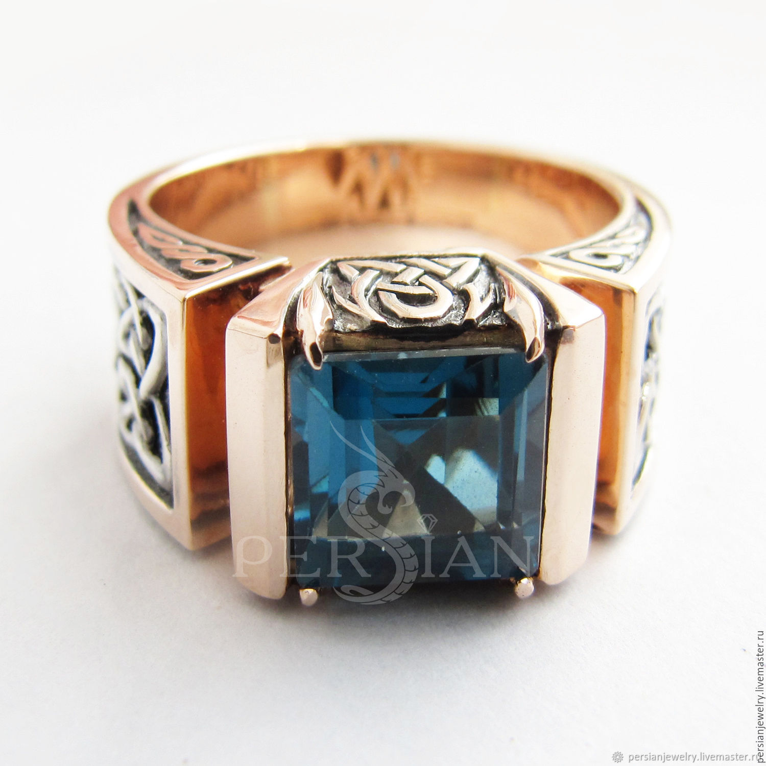  An example of the gold ring 'Fatum' with London Topaz, Ring, Sevastopol,  Фото №1