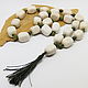 Beads of nephrite and cacholong, Rosary, Gatchina,  Фото №1