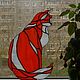 Витраж на окно «Кошка». Витражи. Витражи. Интернет-магазин Ярмарка Мастеров.  Фото №2