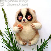 Украшения handmade. Livemaster - original item Brooch lemur Lori – lemurchik felted (Lemur, Loris). Handmade.