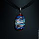 Кулон лэмпворк - Туманность Призрак Сатурна. (лэмпворк кулон. lampwork). Тагильцева Наталья