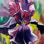 Картины и панно handmade. Livemaster - original item Iris painting, oil on canvas, 50 x 60. Handmade.