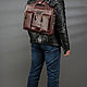 Business leather bag 'Diego' (antique brown). Classic Bag. Russian leather Guild. My Livemaster. Фото №5