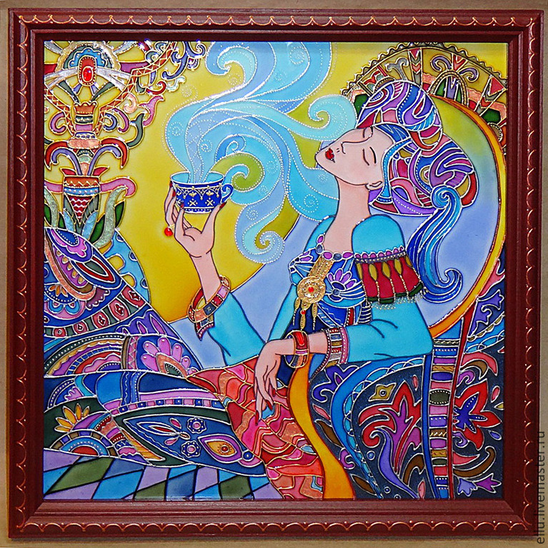 Расписной витраж. Расписной витраж. Картина расписана. Расписной витраж. Живопись на стекле.