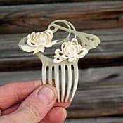 Сувениры и подарки handmade. Livemaster - original item Hair Comb - Chrysanthemum.. Handmade.