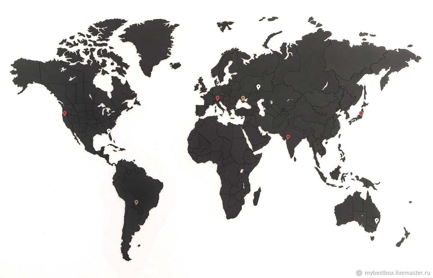 Пазл карта мира True Puzzle Black 100 x 60 cm, Скульптуры, Москва,  Фото №1