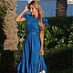 KK-104 blue dress with ruches, Dresses, Moscow,  Фото №1