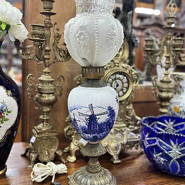 Винтаж ручной работы. Ярмарка Мастеров - ручная работа Винтаж: Старинная лампа Delft. Handmade.